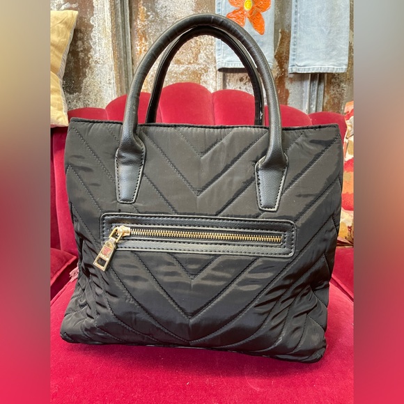 Bebe Black and Gold Quilted Tote Bag - Picture 2 of 4